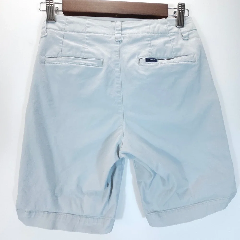 Lee Chino‎ Shorts Womens 0 Medium Blue Skate Mid Rise Cotton Stretch Casual